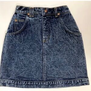 Lee Riders Girls Youth GLACIER Acid Wash Denim BANDED Bottom Blue Jean Skirt